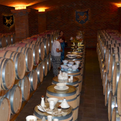 barrels in a wine cellar cape town